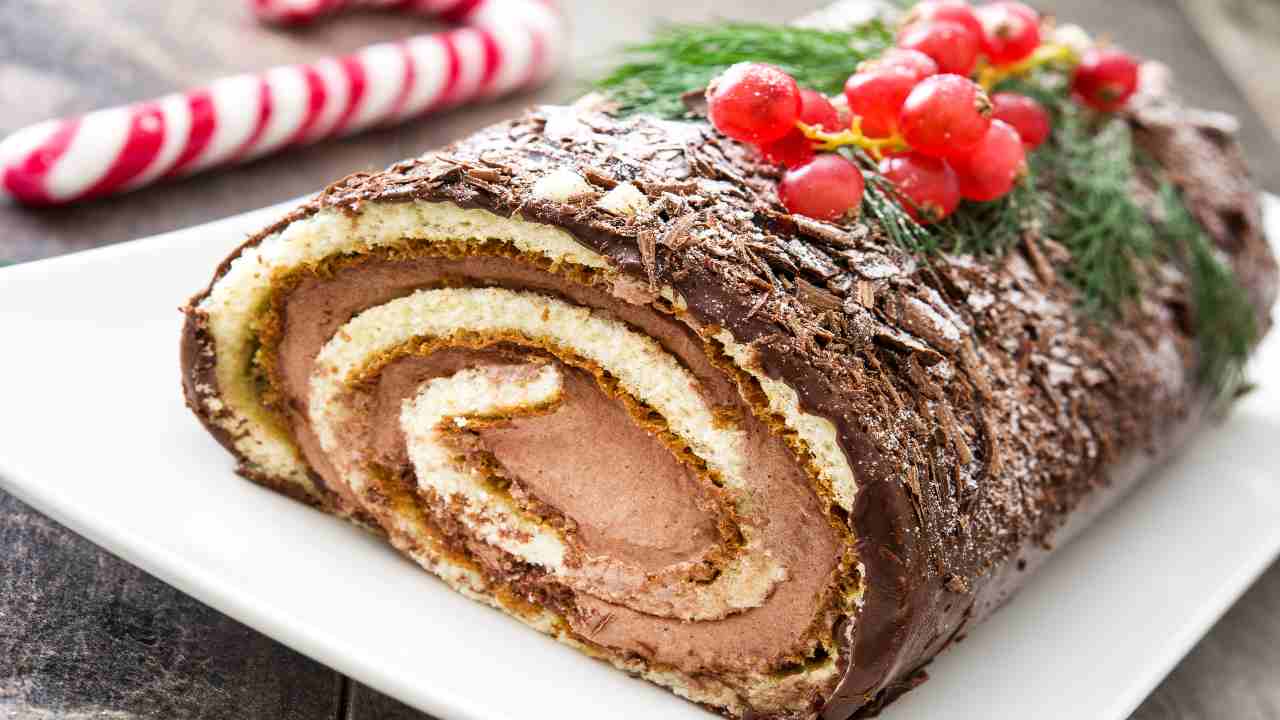 Torta tronchetto albero di Natale