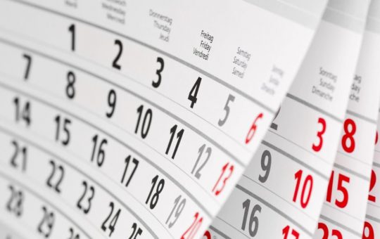 Calendario con tutti i mesi