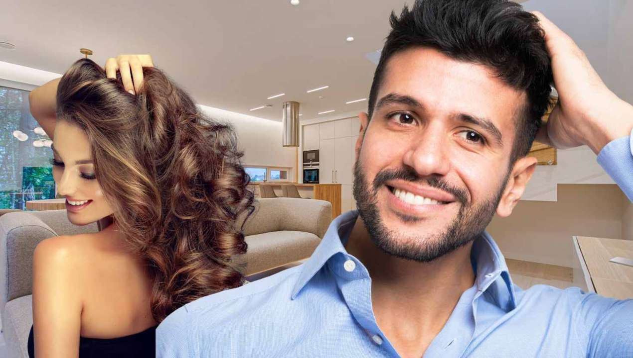 Coppia con capelli folti e sani