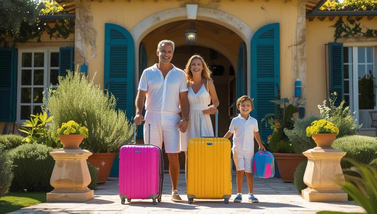 Famiglia felice in vacanza