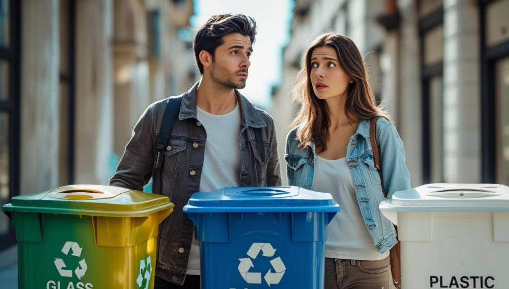 Giovani alla raccolta differenziata