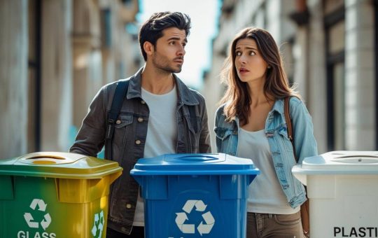 Giovani alla raccolta differenziata