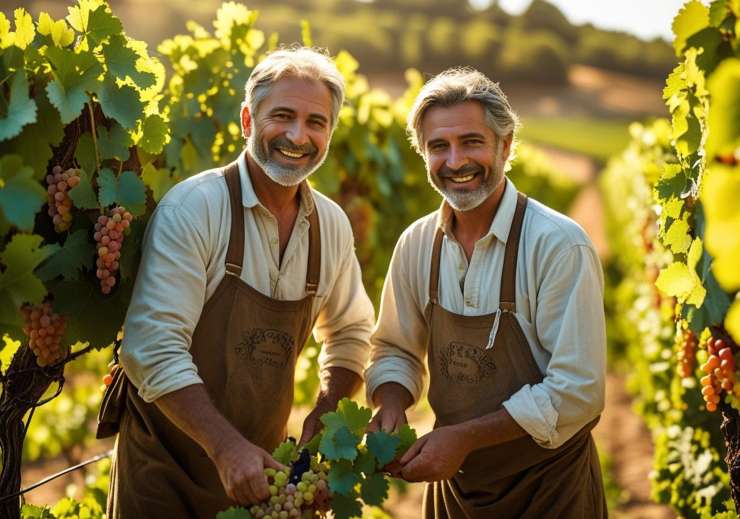 Viticultori al lavoro